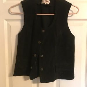 Ladies black suede vest